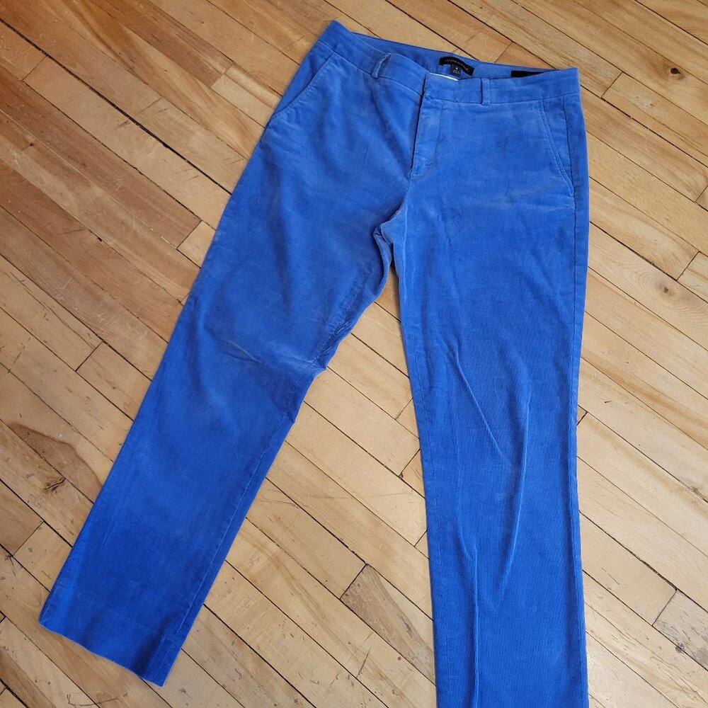 Banana Republic Ryan Fit Blue Corduroy Pants Size 8 Stretch Cotton Casual Trouse
